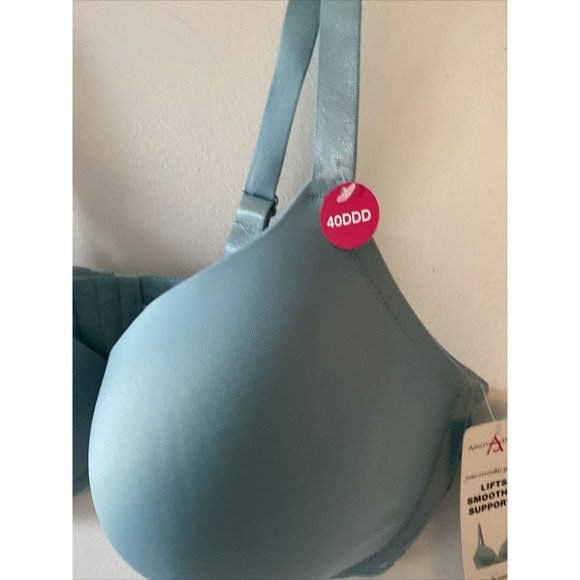 New Ashley Stewart T-Shirt Underwire Bra Logo 40DDD New With Tags Teal Blue - Picture 3 of 7
